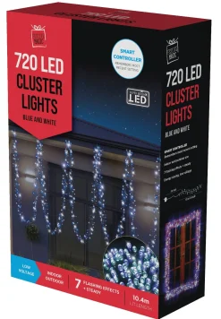 720 Led Cluster Lights Blue And White (10.4M)