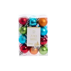 24 Pk Fiesta Baubles (3Cm)