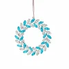Blue And Clear Crystal Wreath Tree Ornament (12Cm)