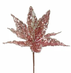 Blush Velvet Full Sequin Poinsettia (25Cm)
