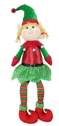 Boy Or Girl Sitting Elf With Dangly Legs Asst (70Cm) - Boy