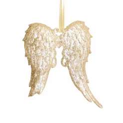 Champagne Bead Finish Angel Wings Ornament (15Cm)