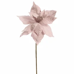 Champagne Velour Poinsettia Stem (45Cm)