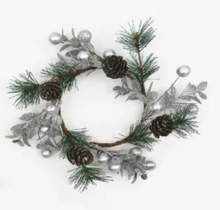 Christmas Glitter Berry Candle Wreath Asst