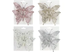 Clip On Sequin Butterfly (2Pk)