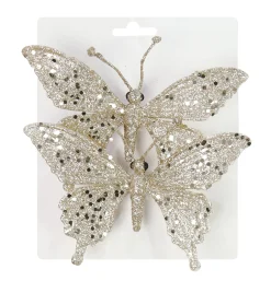 Clip On Sequin Butterfly (2Pk)
