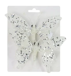 Clip On Sequin Butterfly (2Pk)