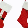 Deluxe Velvet Stocking With Bells Assorted