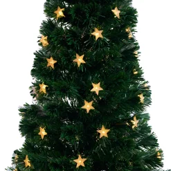 Fibre Optic Tree With 3D Stars Led Warm White (1.8M)