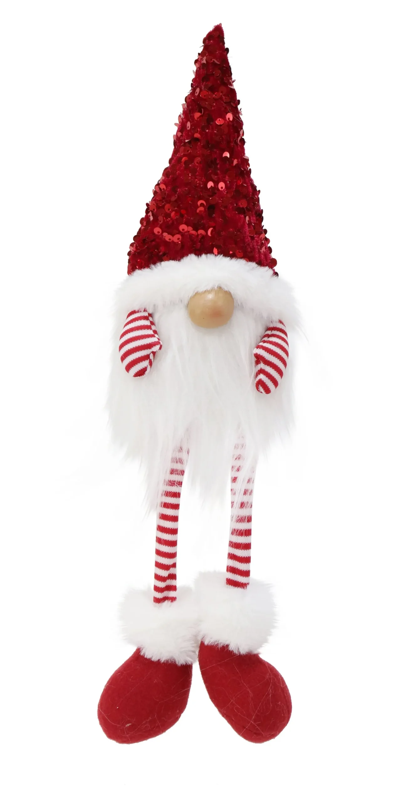Furry Dangly Leg Candy Gnome With Sequin Hat