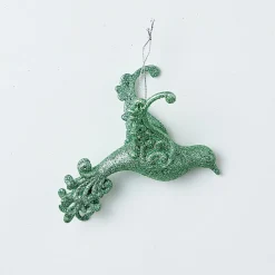 Glitter Hanging Decoration - Silver Dove