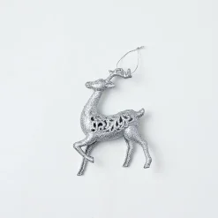 Glitter Hanging Decoration - Silver Dove