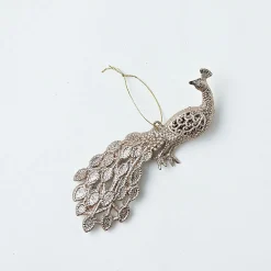 Glitter Hanging Decoration - Silver Dove
