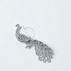 Glitter Hanging Decoration - Silver Dove