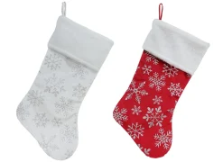 Glitter Snowflake Stocking Assorted