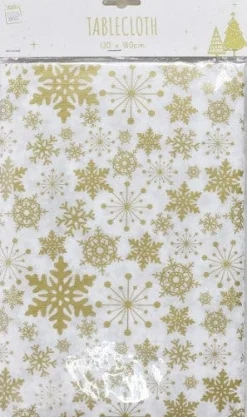 Gold Or Silver Rectangular Tablecloth Asst - Gold Star