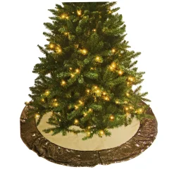Gold Velour And Sequin Tree Skirt (120Cm)