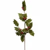 Green Velvet Holly And Berry Stem (80Cm)