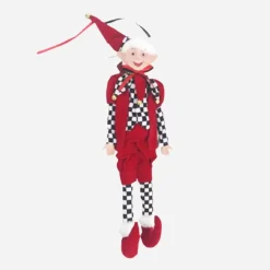 Hanging Checkered Poseable Elf