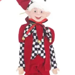 Hanging Checkered Poseable Elf
