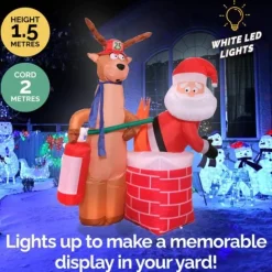 Inflatable Santa Stuck In Chimney (2.1M)