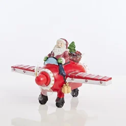 Led Ceramic Santa In Plane Propellor
