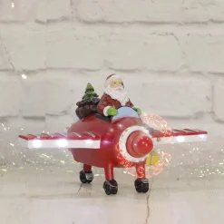 Led Ceramic Santa In Plane Propellor