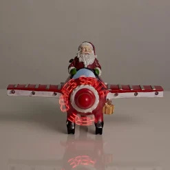 Led Ceramic Santa In Plane Propellor