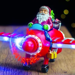 Led Ceramic Santa In Plane Propellor