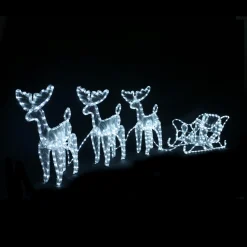 Led 3D Three Reindeers With Sleigh (3.35M)