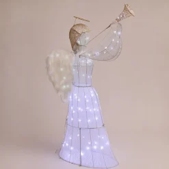 Led Glitter Thread Angel With Trumpet
