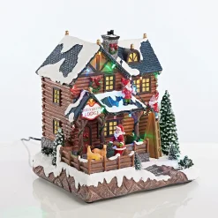 Led Musical Reindeer Lodge Scene