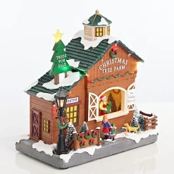 Led Musical Tree Farm Scene
