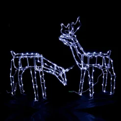 Led Solar Standing Or Feeding Reindeer - Feeding