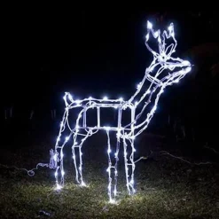 Led Solar Standing Or Feeding Reindeer - Feeding