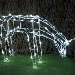Led Solar Standing Or Feeding Reindeer - Feeding