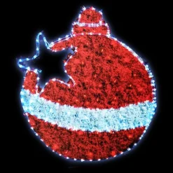 Led Tinsel Ropelight Bauble - Red
