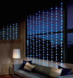 Led White-Blue Waterfall Curtain (2X2M)