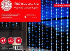 Led White-Blue Waterfall Curtain (2X2M)