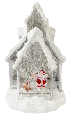 Light Up House With Glitter Snow Asst (29Cm)