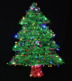 Light Up Tinsel Tree Plaque