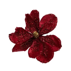 Magnolia Velour Flower With Clip (22Cm)