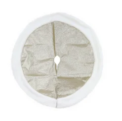 Metallic Tree Skirt With Fur Trim Asst (90Cm)