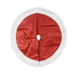 Metallic Tree Skirt With Fur Trim Asst (90Cm)