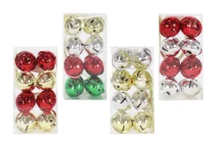 40Mm Nut Bells Shiny Mix Asst (8Pk)