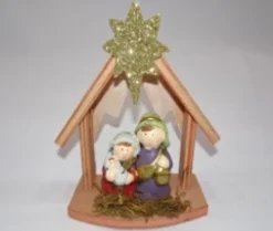 Nativity Set Wooden House 13 X 6 X 16.5Cm
