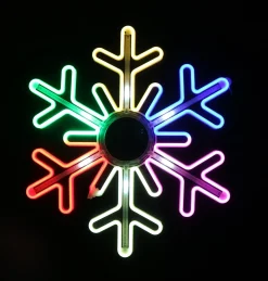 Neon Digital Rainbow Snowflake (75Cm)