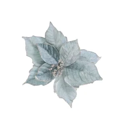 Pale Blue Poinsettia With Clip (20Cm)