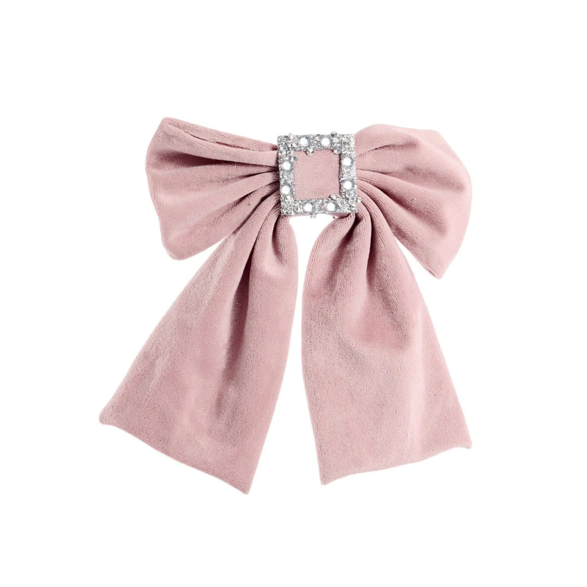 Pale Pink Velour Bow (16Cm)