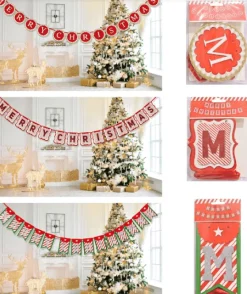 14Pc Merry Christmas Bunting Asst (2.7M) - Circle